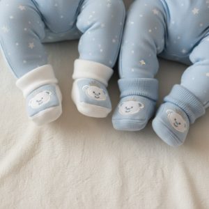 Prince Teddy Booties – by Nursery Time (0–3 Months)