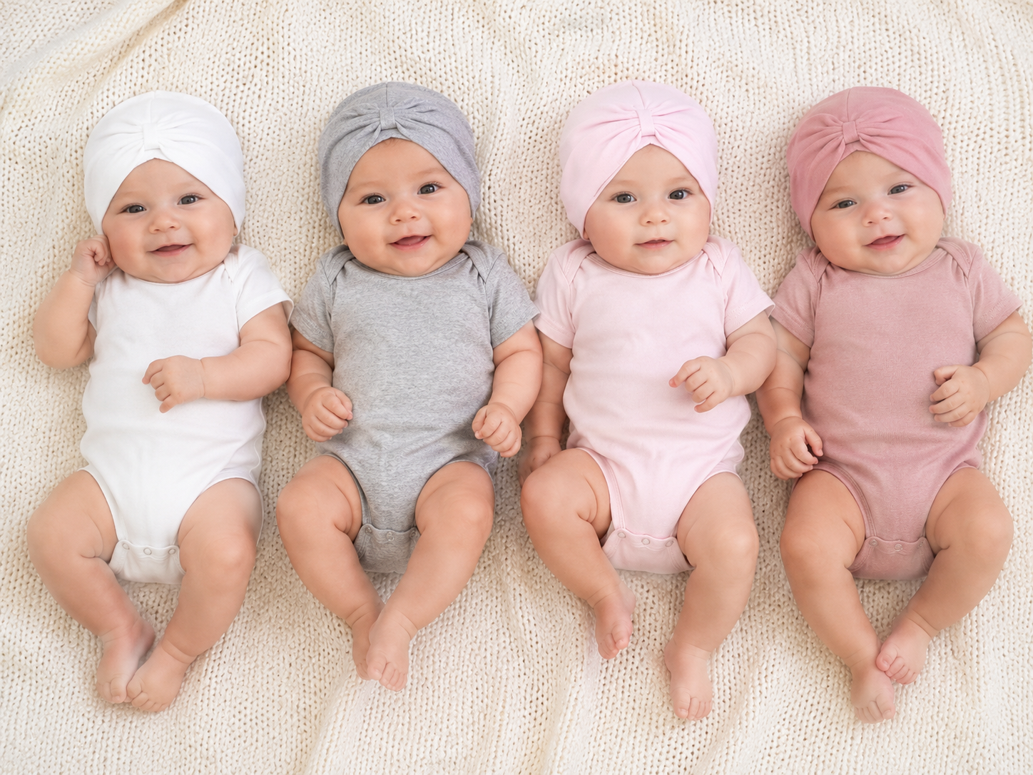 Turban Hat with Bow – by Nursery Time (Newborn)