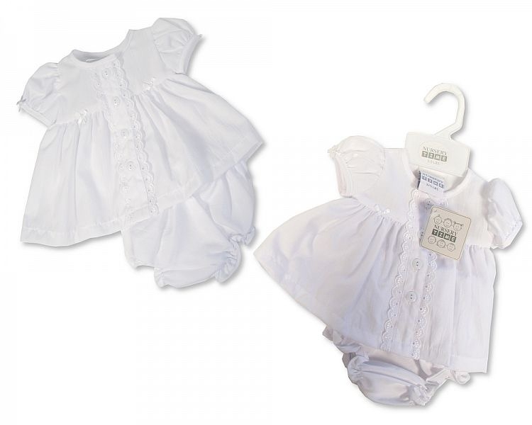 Ivory Laced Empire Dress Set – by Nursery Time (3–8 lbs) - Image 2