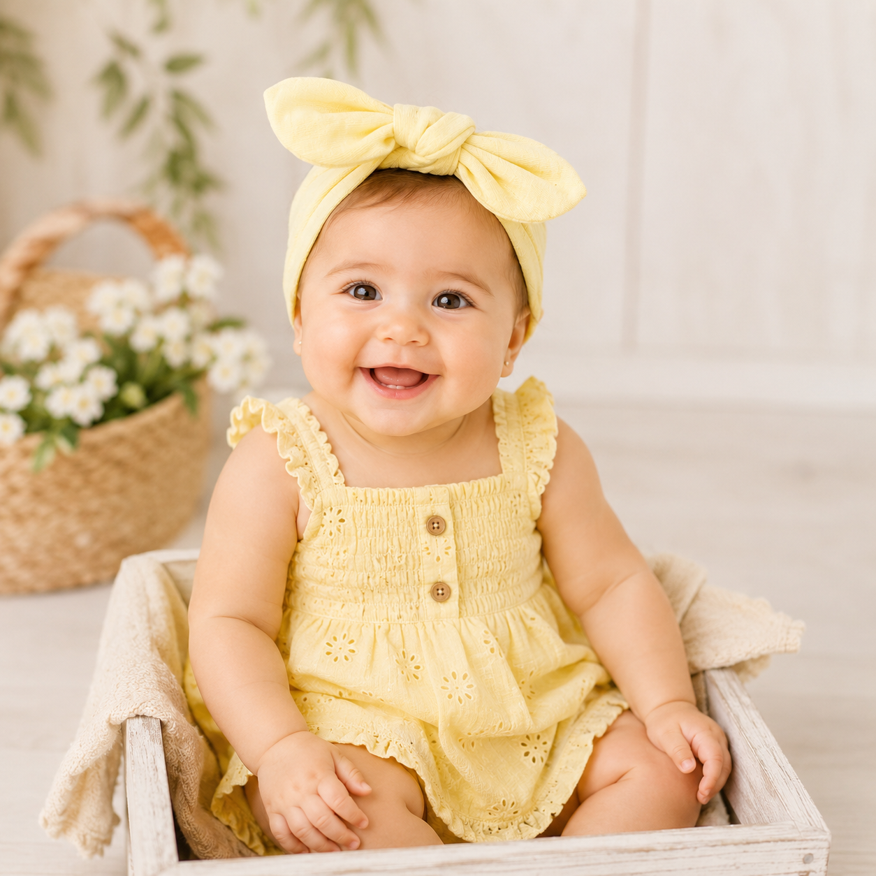 Lemon Knotty Headband by Soft Touch – Newborn–12 Months