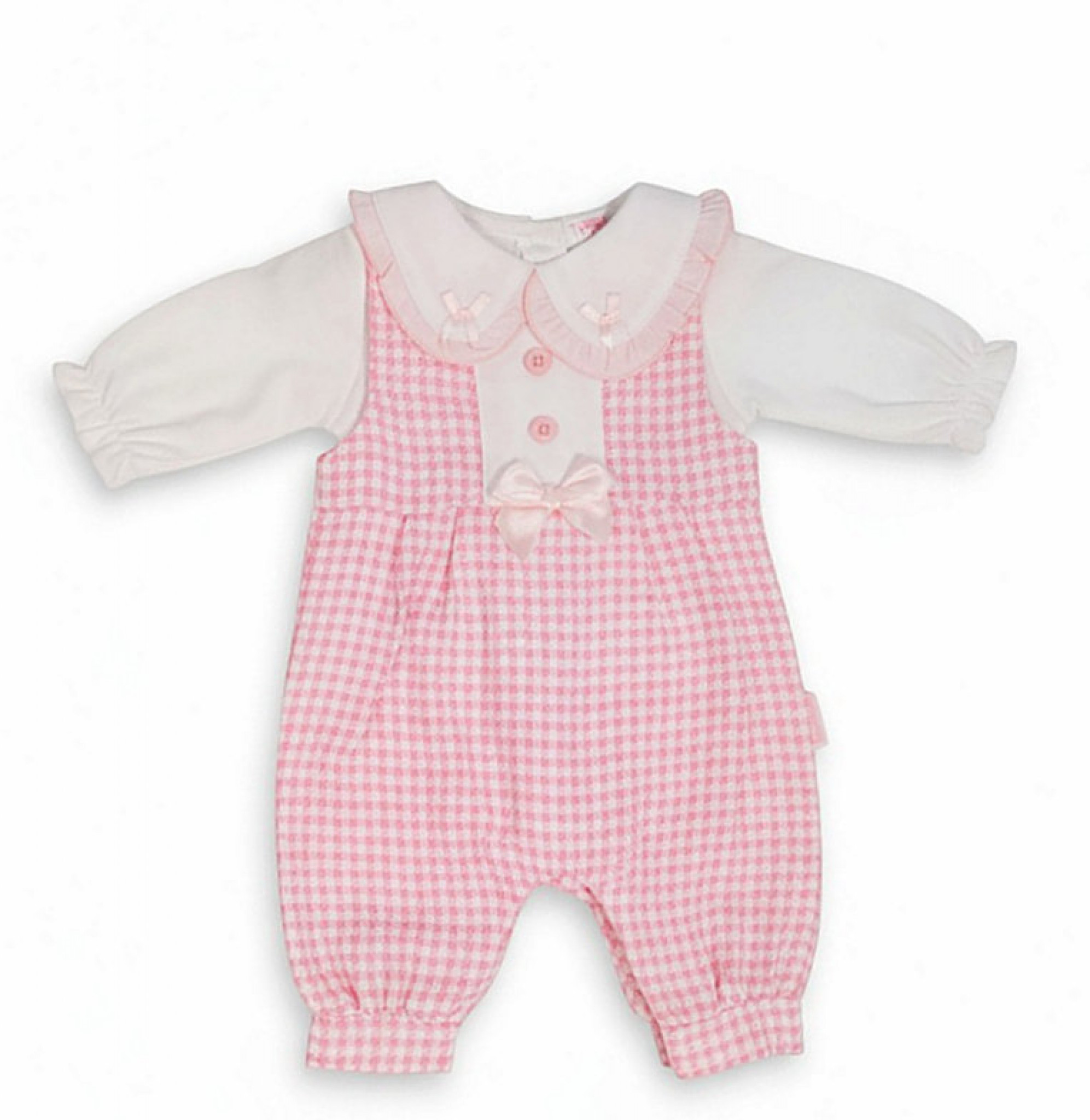 Pink & White Dogtooth Frills & Bows Short Long Set – by Tiny Chick (3-8 lbs) - Image 2
