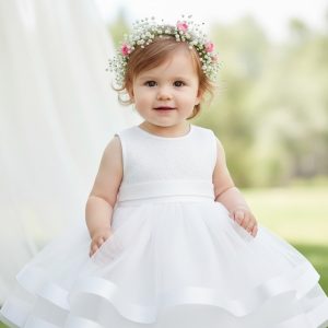 White Voile Dress – by Sevva (0–24 Months)
