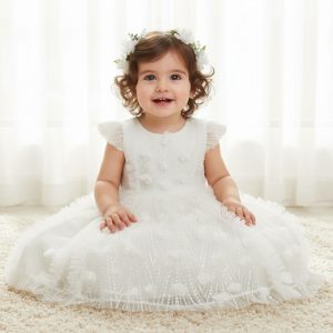 Ivory Floral Dress – by Tia London (6–24 Months)