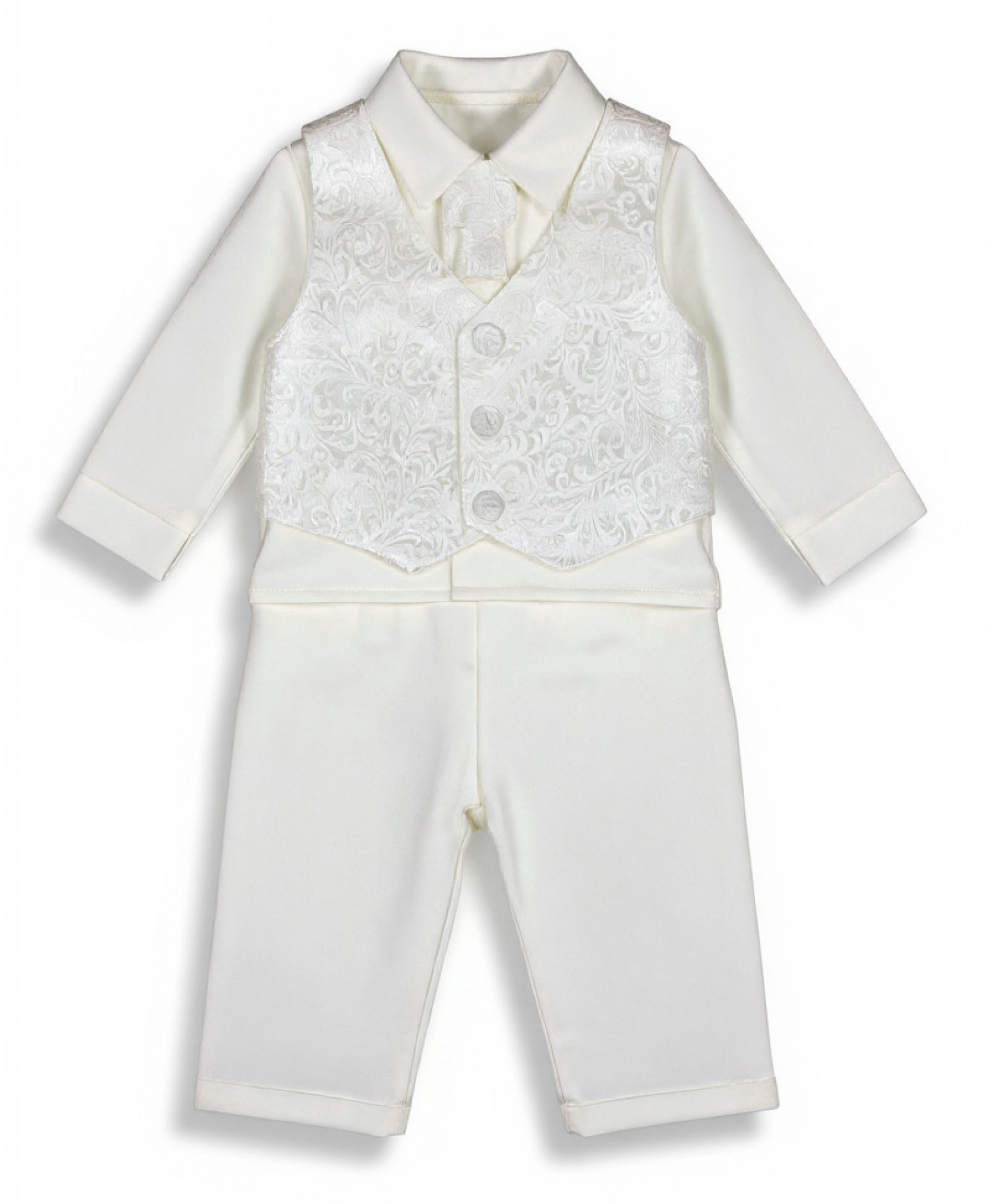 White Paisley 4 Piece Suit – by Visara & Vivaki (0–24 Months) - Image 2