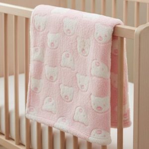 Pink Printed Teddy Baby Wrap – by Snuggle Baby (75 x 100cm)
