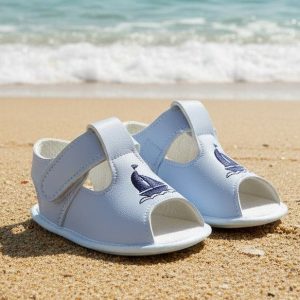 Sky/Navy “Boat” Soft Sole Sandals – by BayPods / Early Days (0–18 Months)