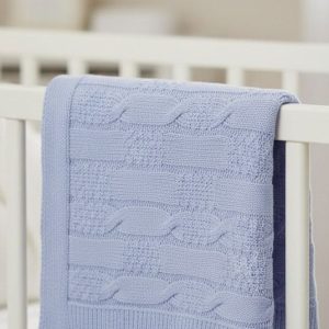 Sky Cable Knit Shawl (80 x 90cm) – by Snuggle Baby