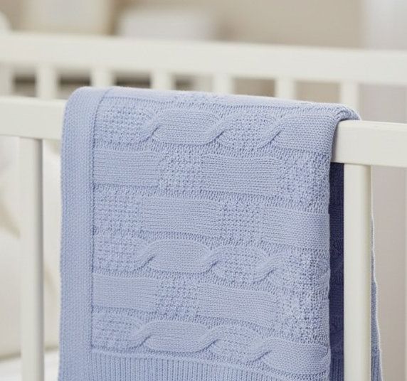 Sky Cable Knit Shawl (80 x 90cm) – by Snuggle Baby