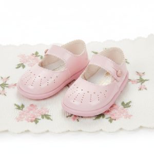Pink Patent Punch Hole Detail First Walker Shoes (Size 2–6)