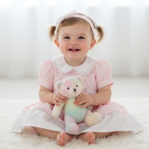 Pink & White Ruffles and Lace Dress Set – by My Little Chick (6–24 Months)