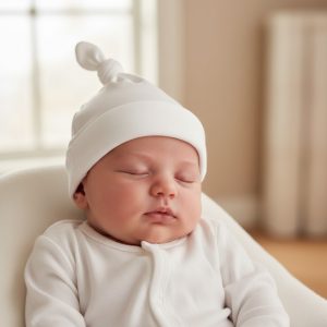 White Knotty Hat – by Soft Touch (0–6 Months)