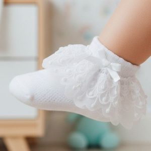 White Bell Lace Socks – by Soft Touch (0–12 Months)