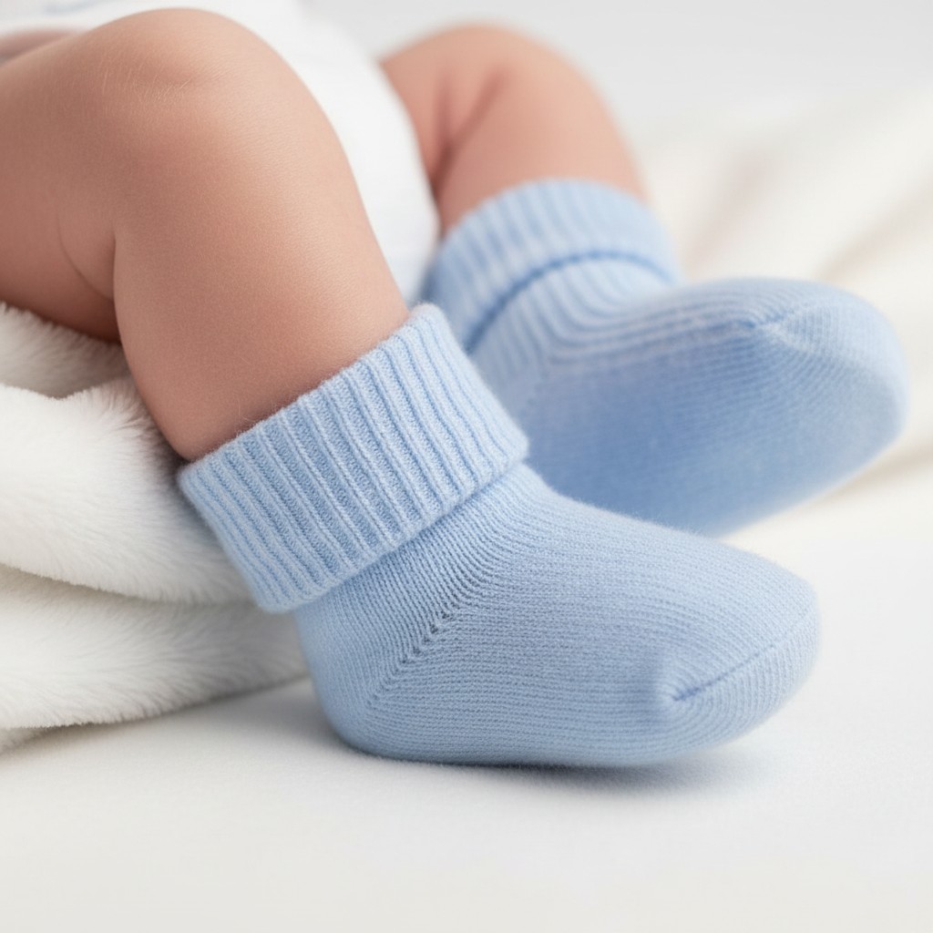 Blue 2-Pair Premature Infant Sock Set – by Soft Touch (Tiny Baby)