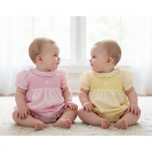 Daisy Smocked Romper – by Rock a Bye Boutique (0–9 Months)