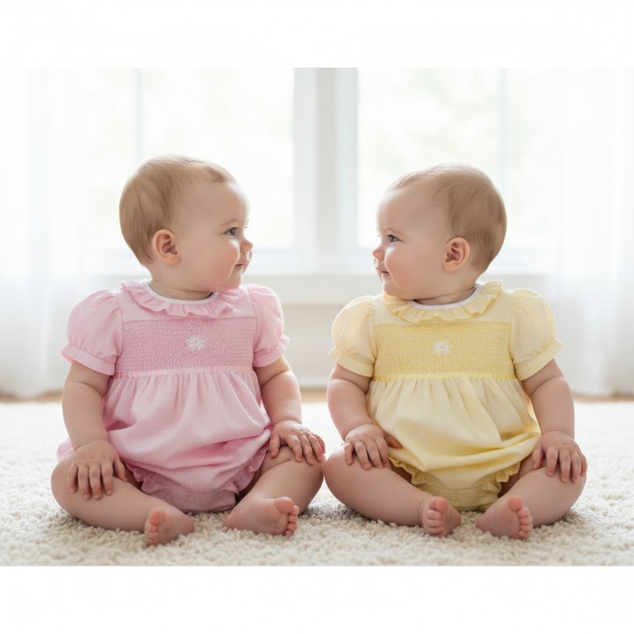 Daisy Smocked Romper – by Rock a Bye Boutique (0–9 Months)