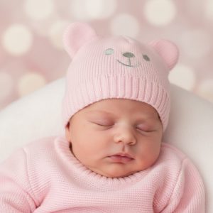 Pink Teddy Knit Hat – by Tiny Baby (Premature)