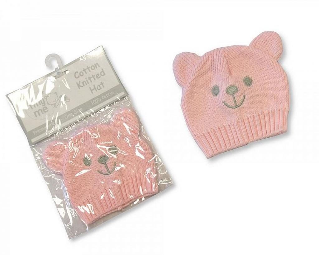 Pink Teddy Knit Hat – by Tiny Baby (Premature) - Image 2