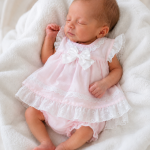 Premature Baby Pink & White Layered Frill Dress Set – by Nursery Time (3–8 lbs)