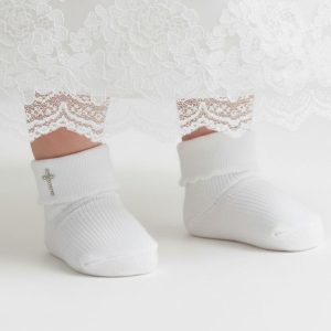 Silver Cross Christening Socks – by Soft Touch (0–3 Months)