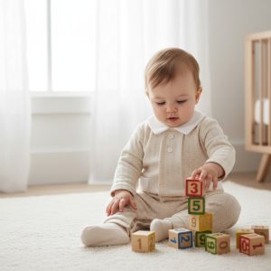 Spanish Textured Romper – by Tongs Baby (0–9 Months)