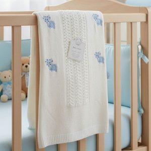Sky “Elephant” Shawl with Fringe – by Snuggle Baby