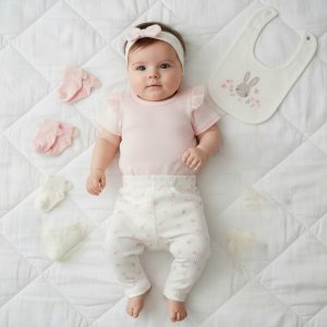Floral Ribbed 10-Piece Set – by Lily & Jack (0–3 Months)