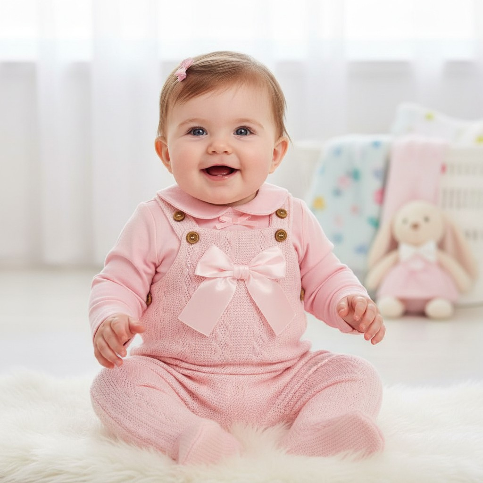 Knitted Dungaree & Top Set (Newborn –6 Months) by Nursery Time