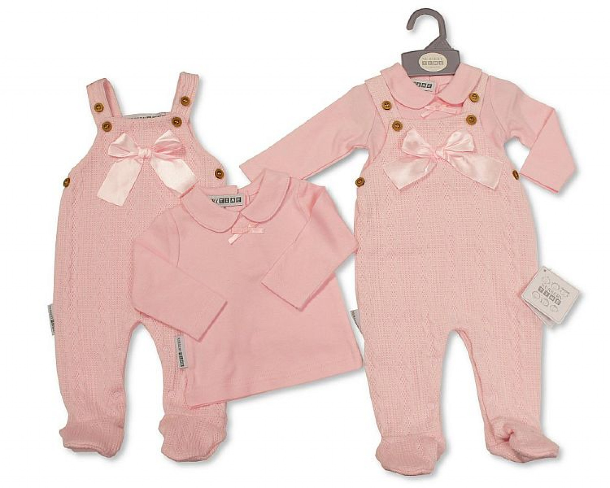 Knitted Dungaree & Top Set (Newborn –6 Months) by Nursery Time - Image 2