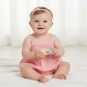 Pink Dress & Pants Set – by My Little Chick (Newborn–6 Months)