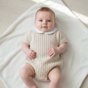 Cotton Natural Leon Romper – by Pex (Newborn–6 Months)