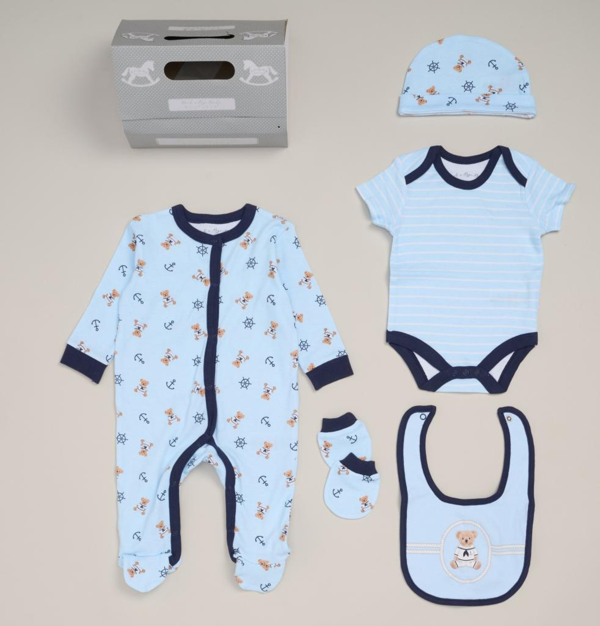 Teddy Box 5 Piece Layette Set – by Rock a Bye Boutique (Newborn –6 Months) - Image 2