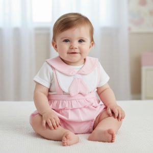 Romper Set with Bib – by My Little Chick (Newborn–6 Months)