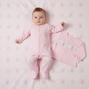 Smocked Cotton Bunny 2 Piece Set – by My Little Chick (Newborn –3 Months)
