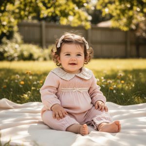 Floral Shirred Cotton Woven Romper – by Tongs Baby (0–9 Months)