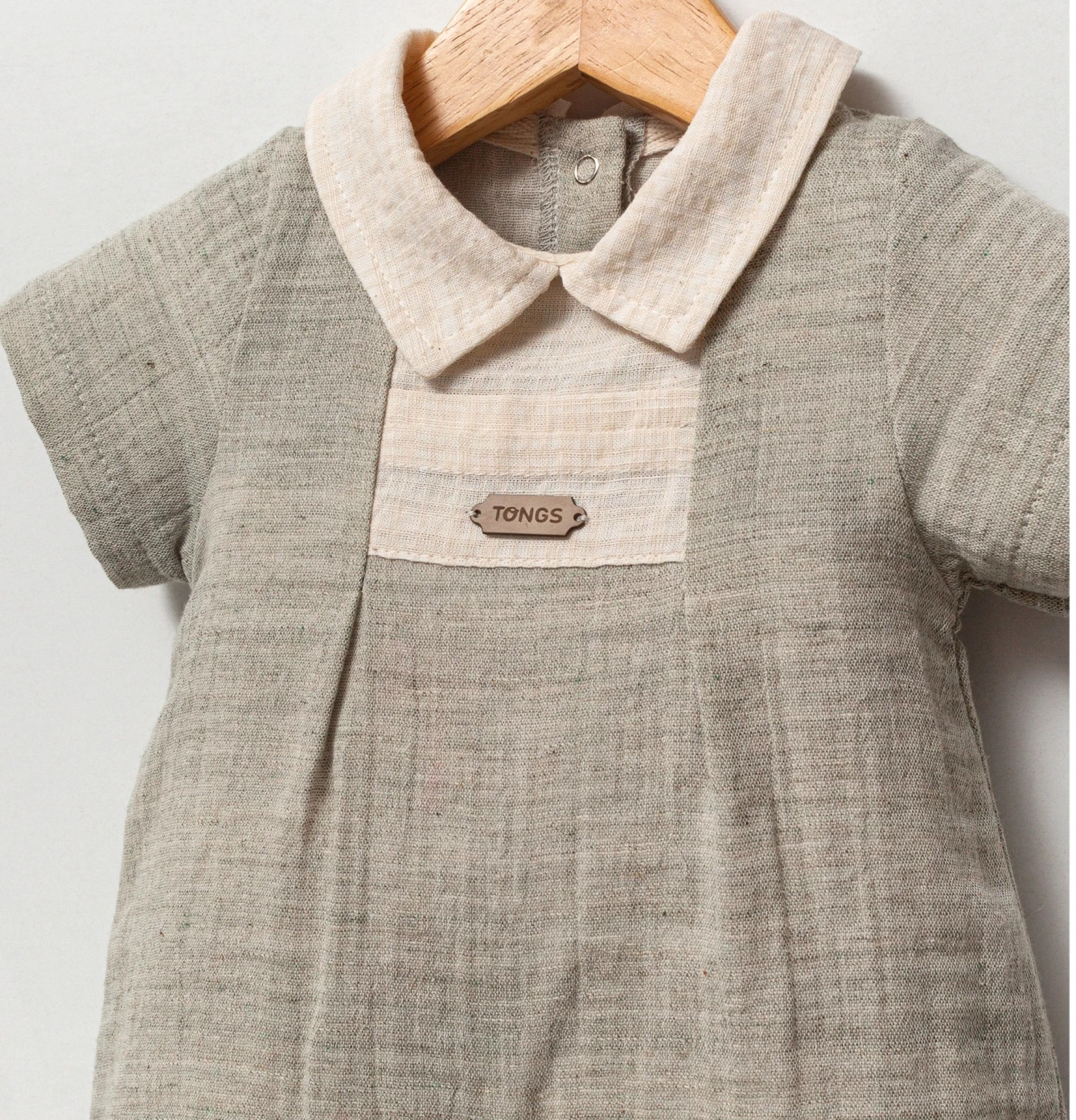Hemp Sage Romper – by Tongs Baby (0–9 Months) - Image 3