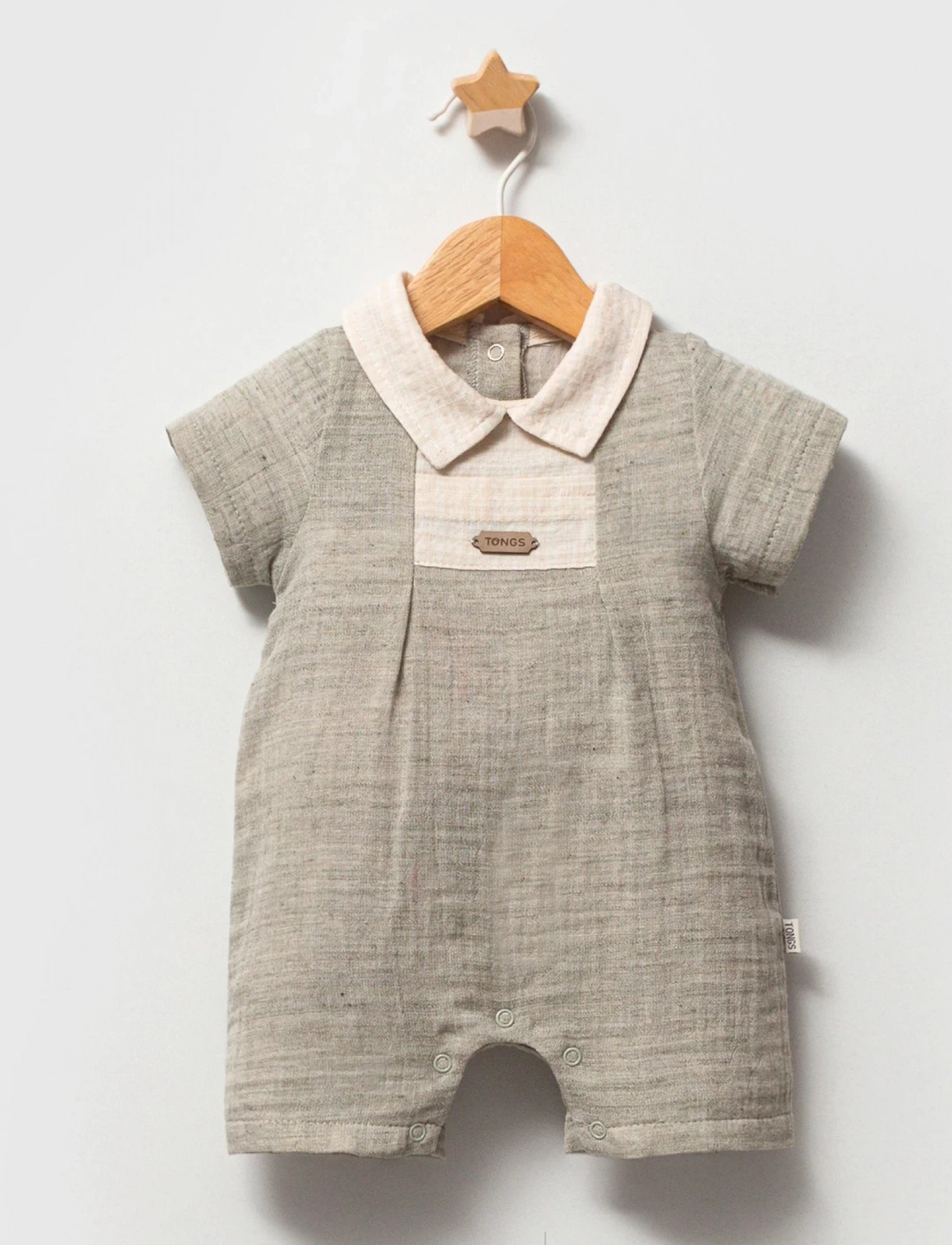 Hemp Sage Romper – by Tongs Baby (0–9 Months) - Image 2