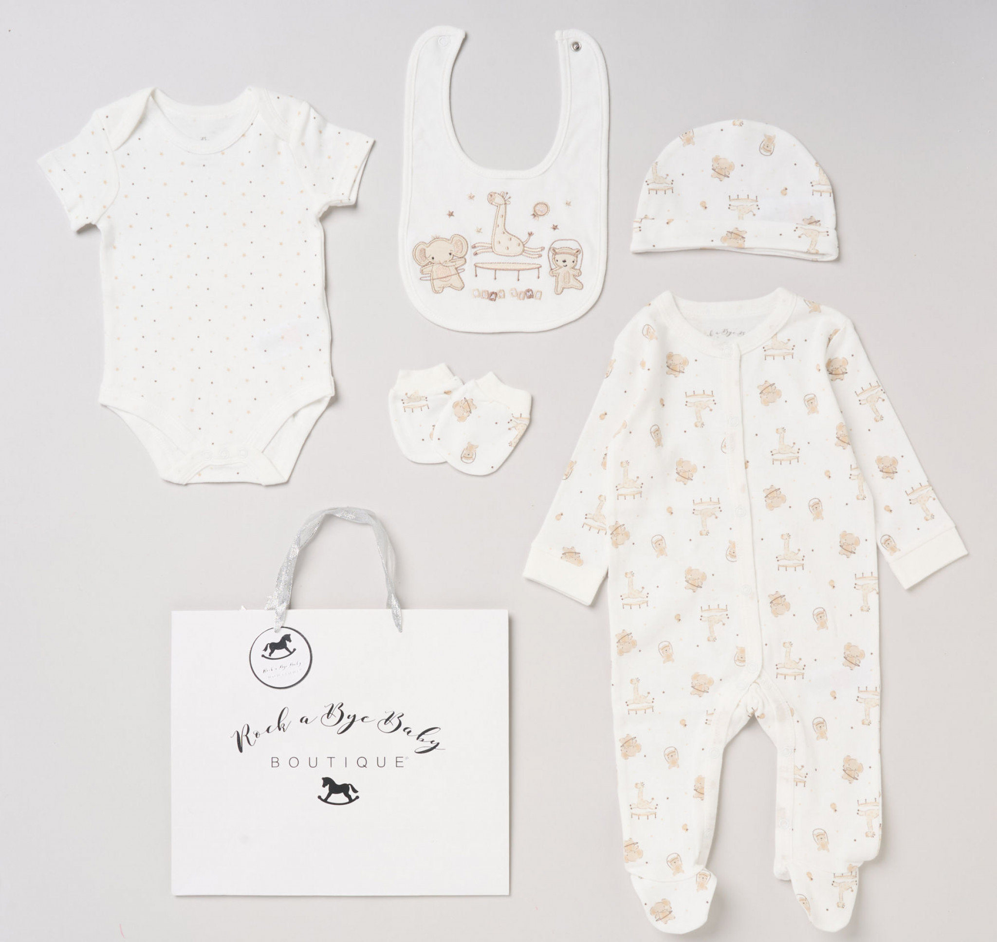 “Play Time” 5 Piece Layette Set – by Rock a Bye Boutique (Newborn–6 Months) - Image 2