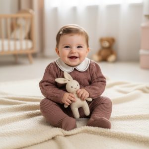 Dusky Pink Star Knit Set – by Bee Bo (0–9 Months)