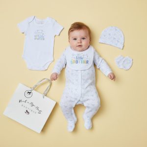 "Best Little Brother” 5 Piece Layette Set – by Rock a Bye Boutique (Newborn –6 months)
