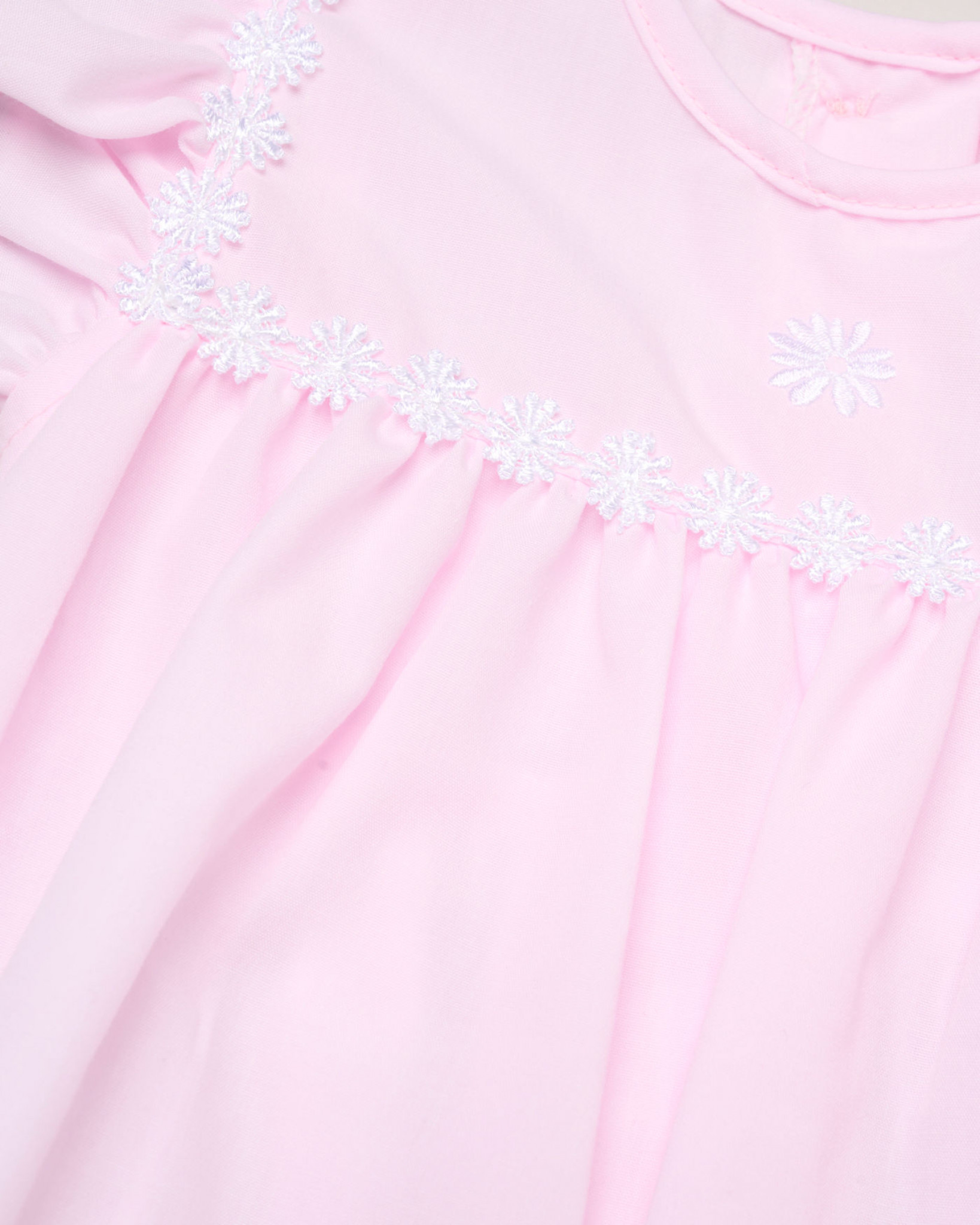 Blue or Pink Daisy Woven Romper – by Rock a Bye Boutique (0–9 months) - Image 8