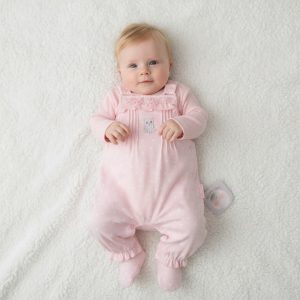 “Bear and Hearts” Dungaree Set – by My Little Chick (Newborn –3 months)