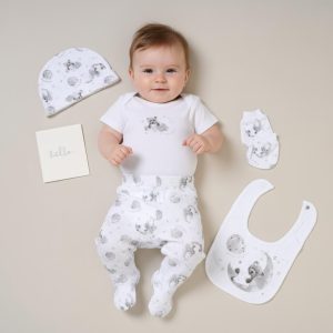 Teddy 6 Piece Layette Set – by Rock a Bye Boutique (Newborn –6 Months)