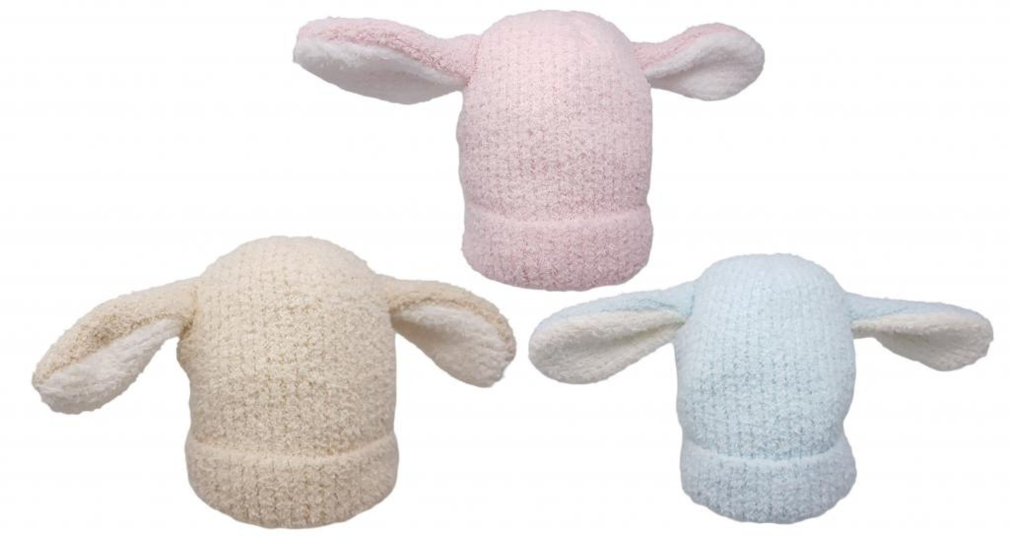 Knitted Chenille Bunny Ear Hat– by Pesci Baby (0–6 Months) - Image 2