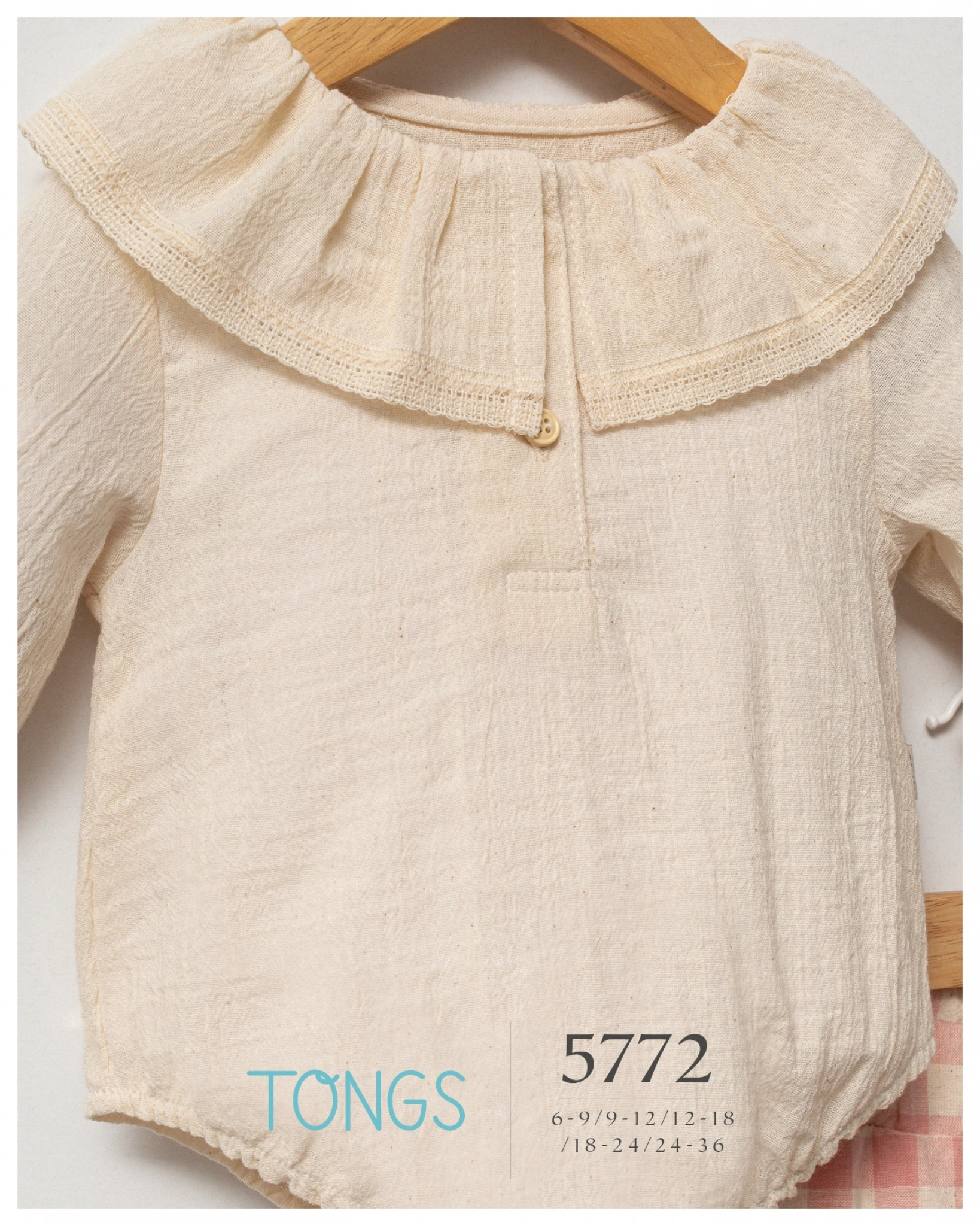 Pink Checked Bodysuit Outfit – by Tongs Baby (6–36 Months) - Image 3
