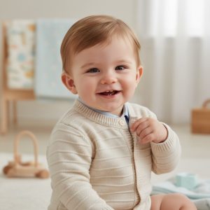 Natural Daniel Cardigan – by Pex (9–24 Months)