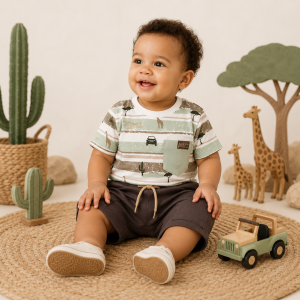 Safari Shorts Set – by Babybol Barcelona (6–18 Months)