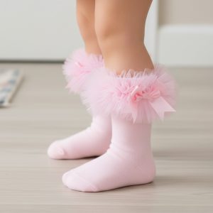 Pink “Bow” Tutu Socks – by Tick Tock (0–5.5)